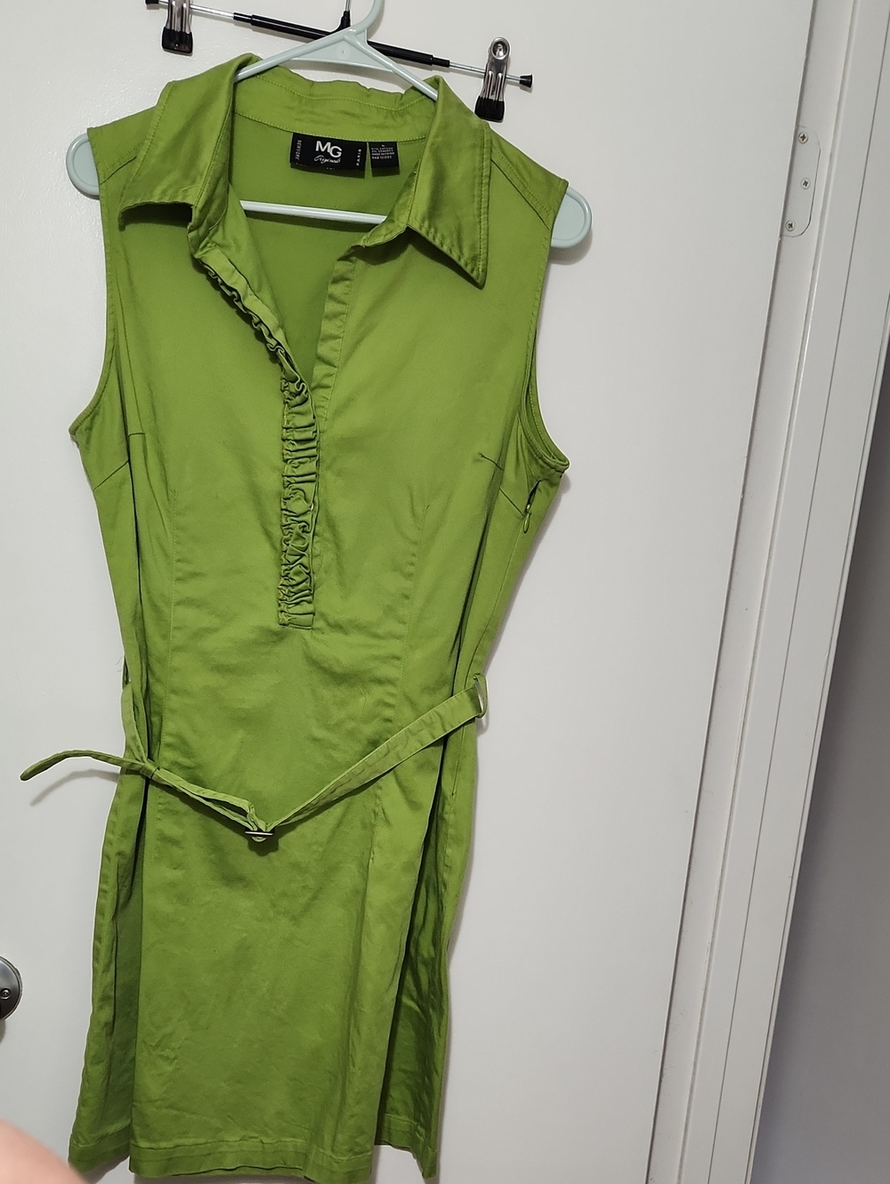 MG Originals Lime Green  Dress Sz Large Cotton Spandex. Summer Tennis Old Money